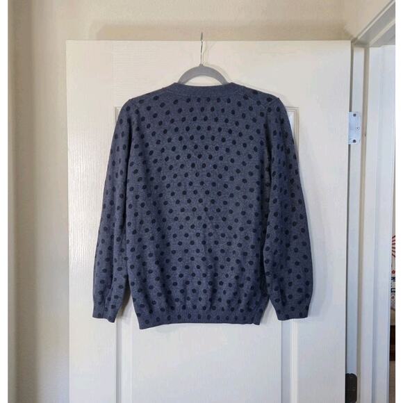Boden Blue Polka Dot Cotton Cashmere Angora Blend Cardigan Sweater, Size 12 - Picture 8 of 12